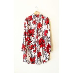 J. Crew Silk Floral Shirt Dress